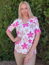 Women's blouse with short sleeves 