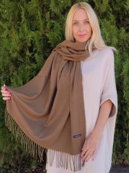 Solid color cashmere scarf