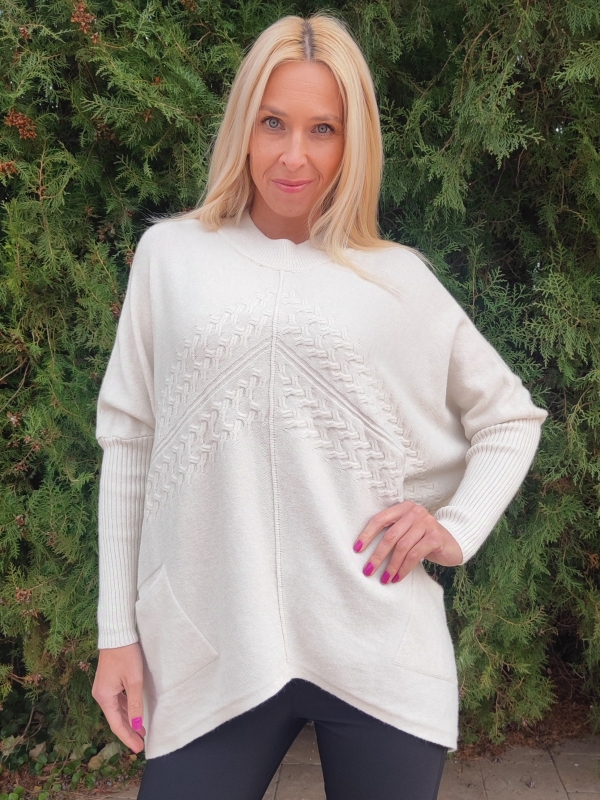 Women's tunic Asymmetry in beige 