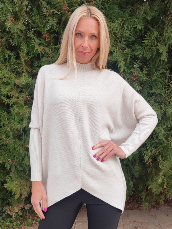 Women's tunic Asymmetry in beige