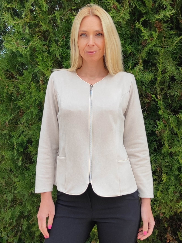 Fitted women's jacket in beige