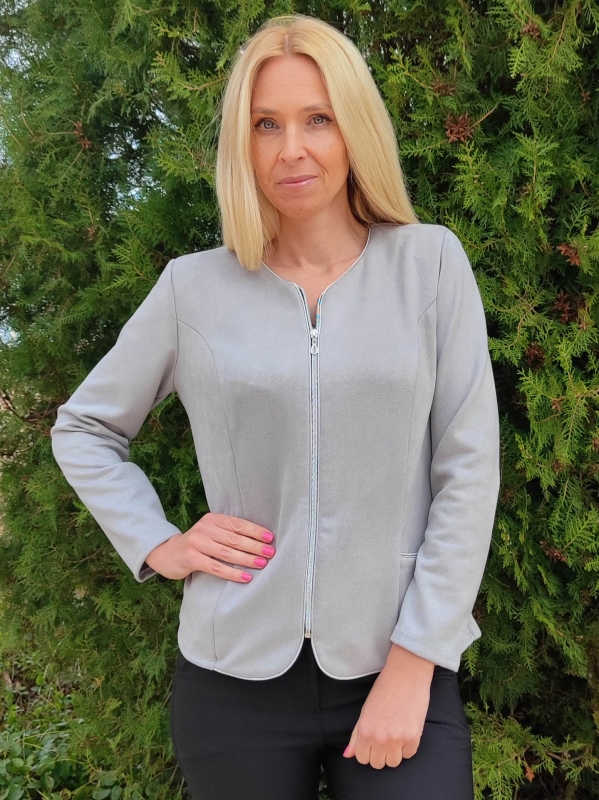 Fitted women's jacket in grey