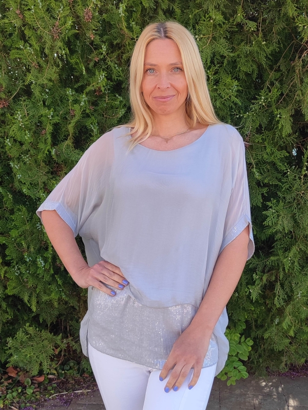  Women's silk blouse in grey 