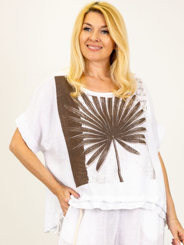  Women's linen blouse in white 