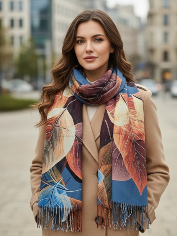 Cashmere scarf “Golden Leaf”