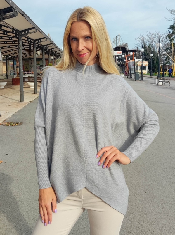 Макси туника Асиметрия в сиво