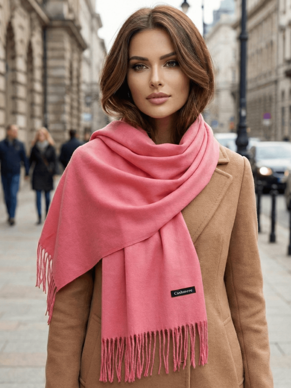 Pink cashmere scarf 