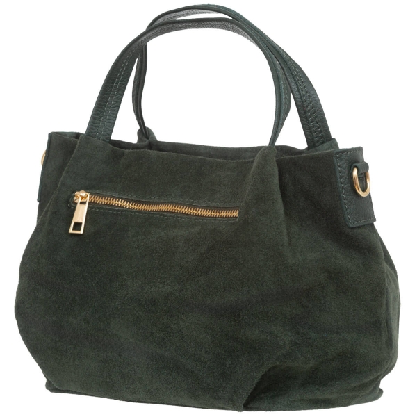 Women's handbag made of natural suede Florence | Green| Free shipping