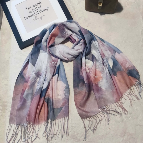 elegant spring scarf with flowers from Unique Fashion Online