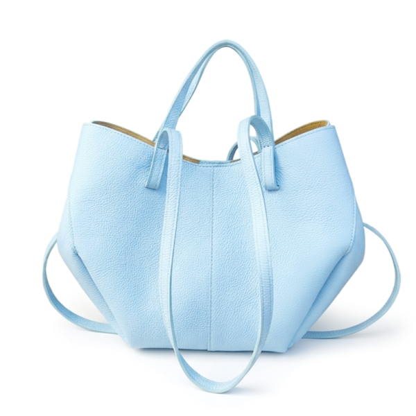 Light blue genuine leather bag, Italy | Unique Fashion