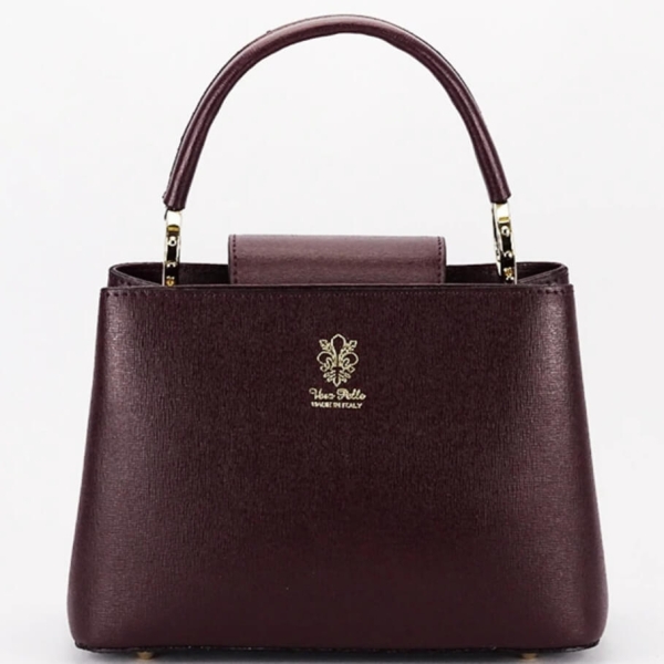 Front of an elegant accessory from Florence in burgundy with magnetic closure