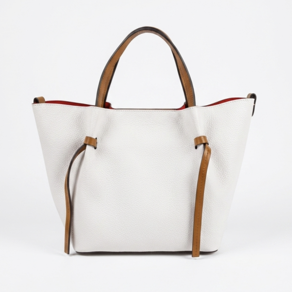 White genuine leather handbag | Made in Italy | Unique Fashion