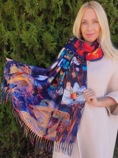 Women's cashmere scarf Almond Blossom 