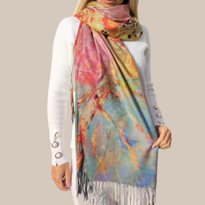 Women's cashmere scarf Almond Blossom 