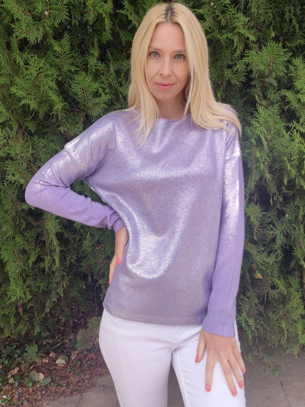 Women's blouse with silver effect 