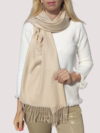 Solid color cashmere scarf