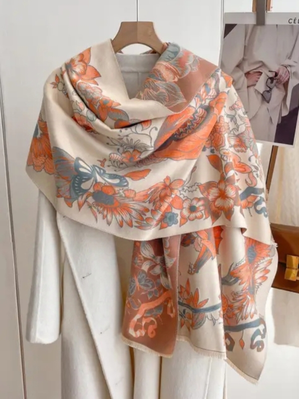 Women's scarf with butterflies