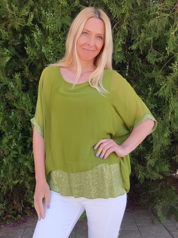  Women's silk blouse in green