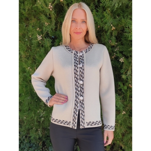 Women's jacket-style vest in beige