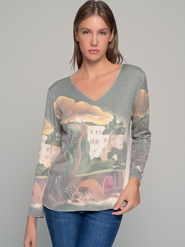 Елегантна блуза с щампа
