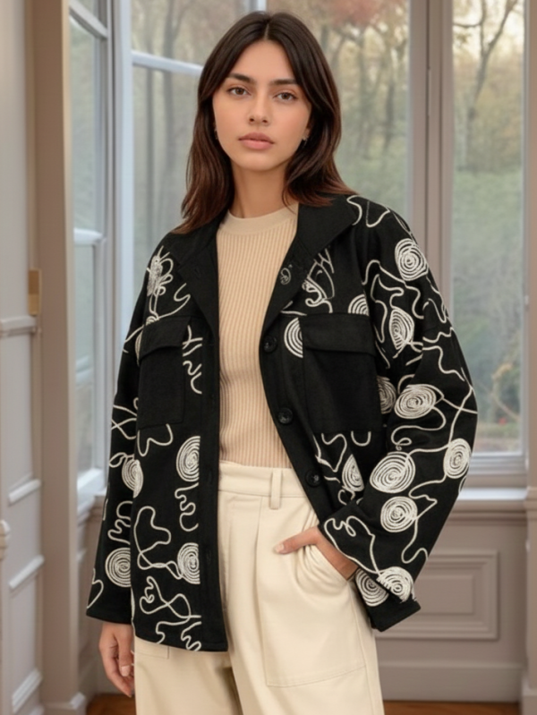 Дамска яке-риза с абстрактен принт-модерен акцент за всеки стил