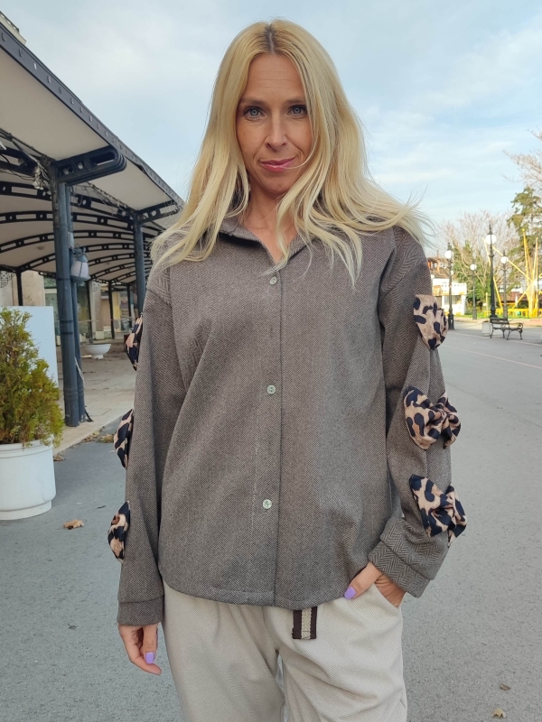 Fango shirt with leopard stripes