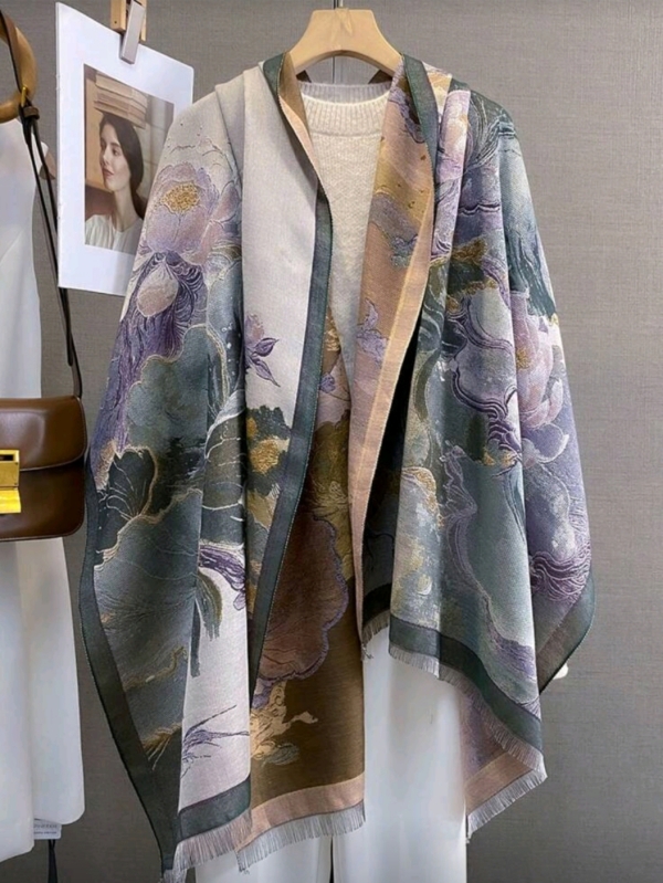 "jacquard-shawl-lotus-uniquefashion-online"