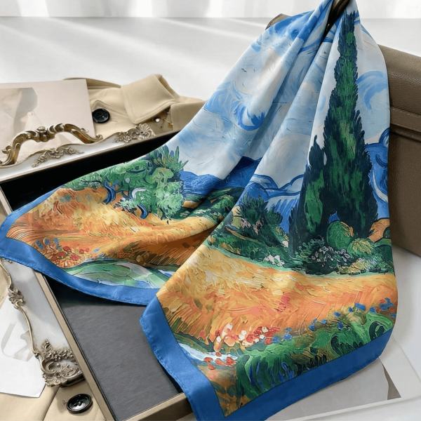 Дамски сатенен шал -кърпа