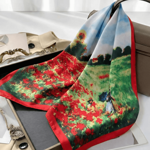 Дамски сатенен шал -кърпа