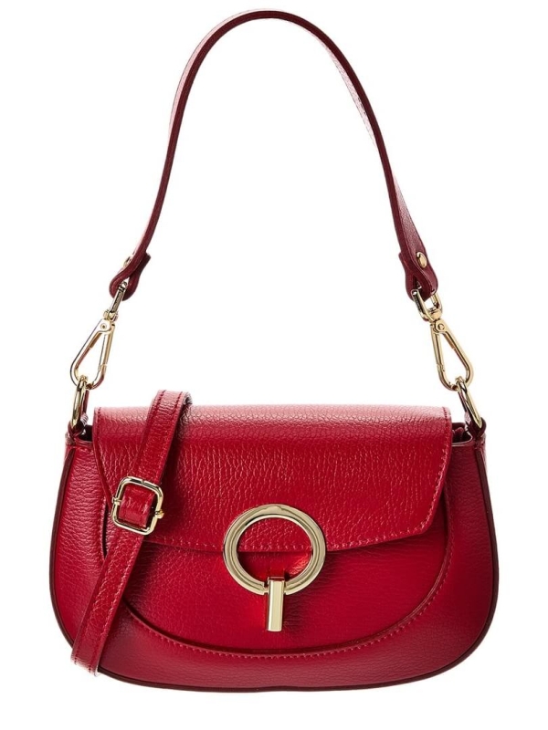 Италианска чанта в цвят Бордо Vera Pelle | Естествена кожа | Unique Fashion