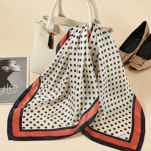 Women's scarf with orange dots