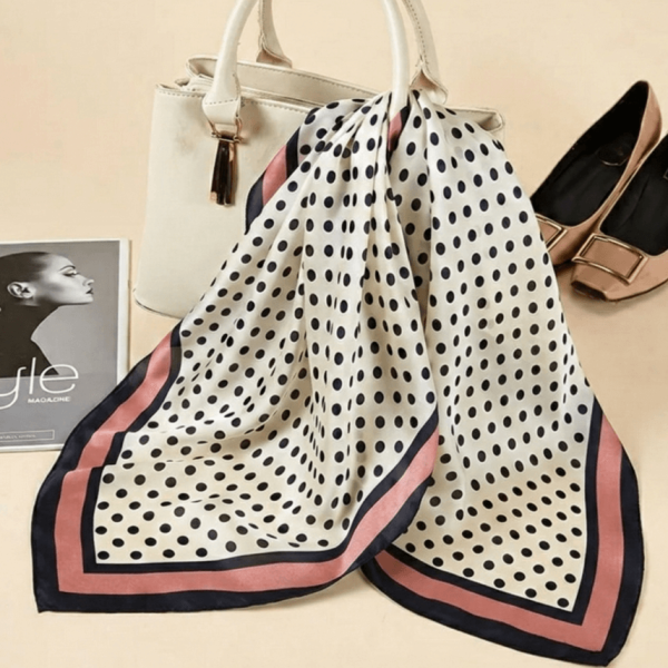 Women's polka dot scarf, pink