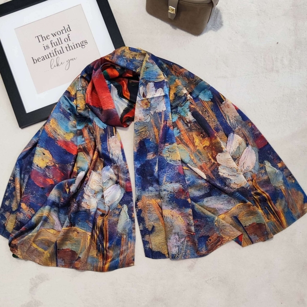 Double-sided satin scarf