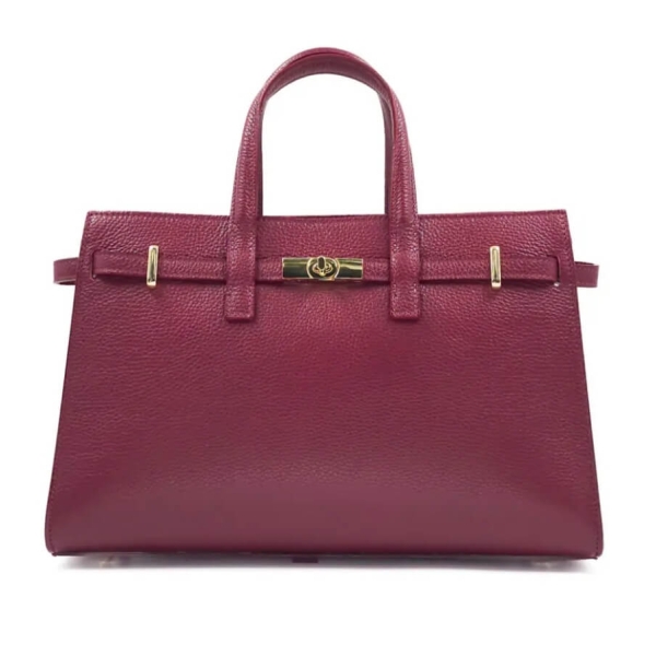 Дамска чанта от естествена кожа – Класически италиански дизайн | Бордо