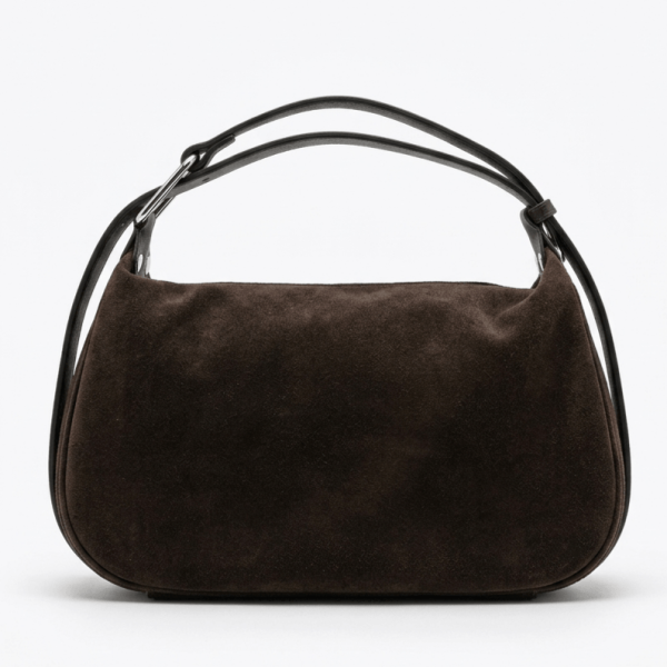 Brown Italian handbag made of natural suede