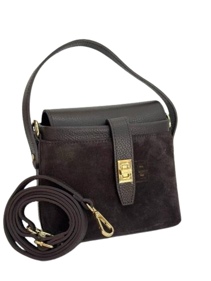 Малка велурена чаната в тъмно кафяво