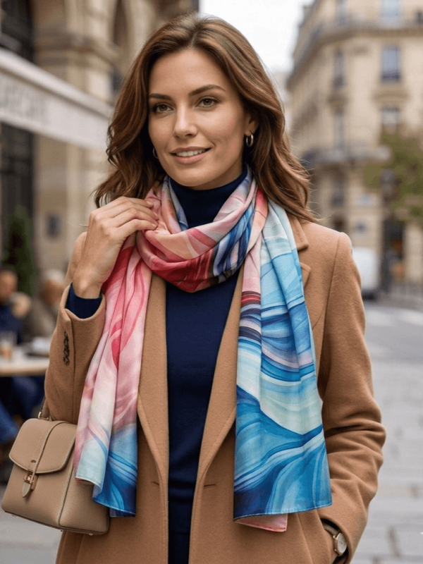 Elegant long satin scarf 85/190 cm | Unique Fashion