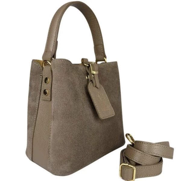 Italian women's handbag made of genuine suede and leather - 6 colors | Unique Fashion