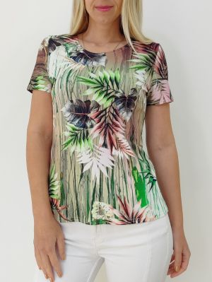 Елегантна блуза от трико с флорални мотиви