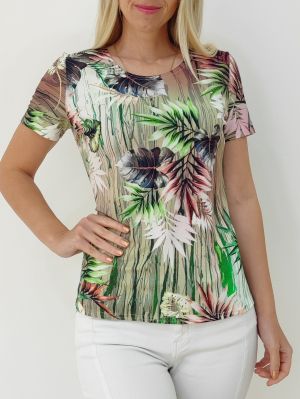 Елегантна блуза от трико с флорални мотиви