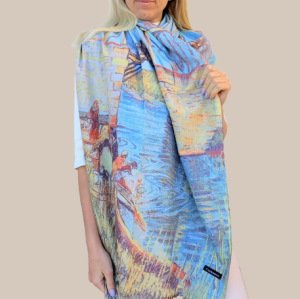 Women's cashmere scarf Almond Blossom 