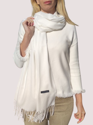 Solid color cashmere scarf