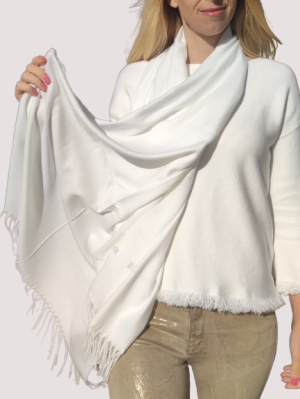 Solid color cashmere scarf