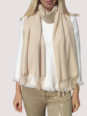 Solid color cashmere scarf