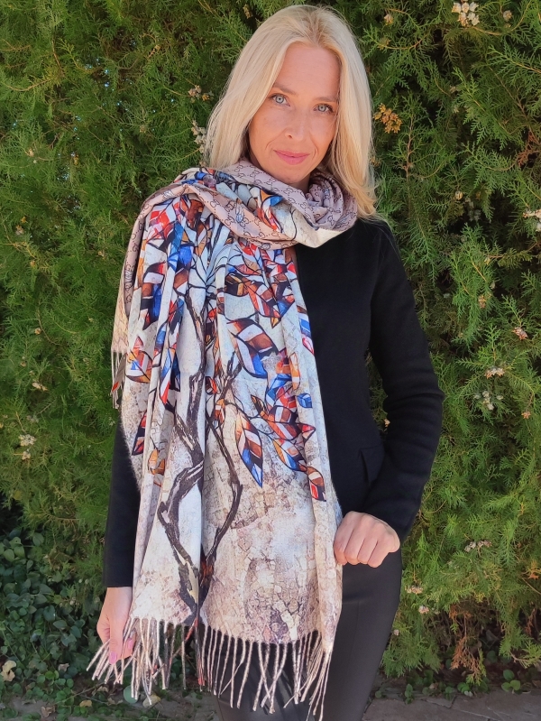 Double face cashmere scarf