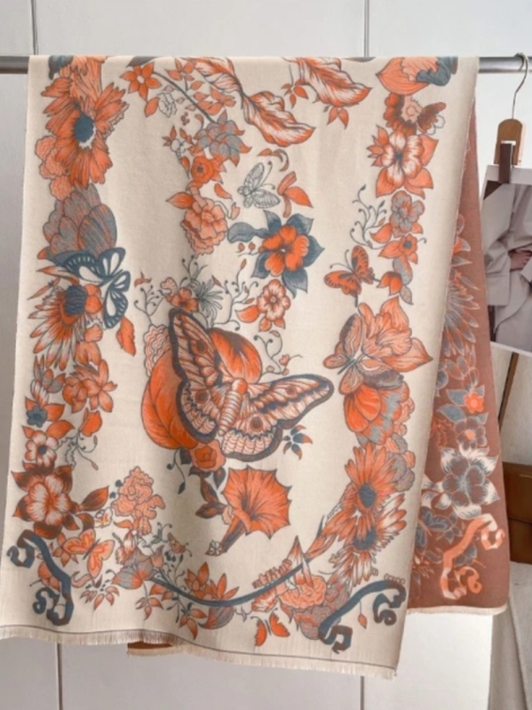 Women's scarf with butterflies