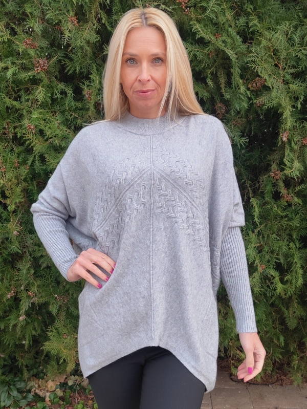 Women's tunic Asymmetry in grey