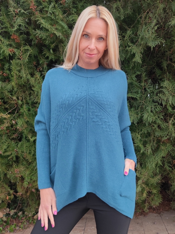 Women's tunic Asymmetry in blue