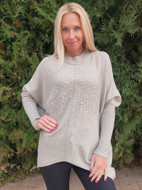 Women's tunic Asymmetry in beige 