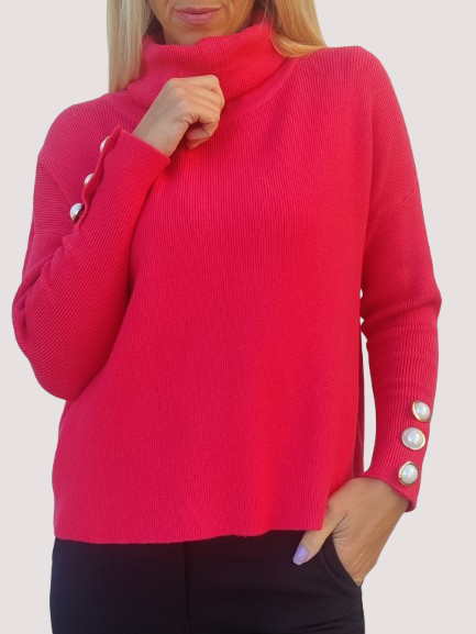 Women's blouse with polo collar 